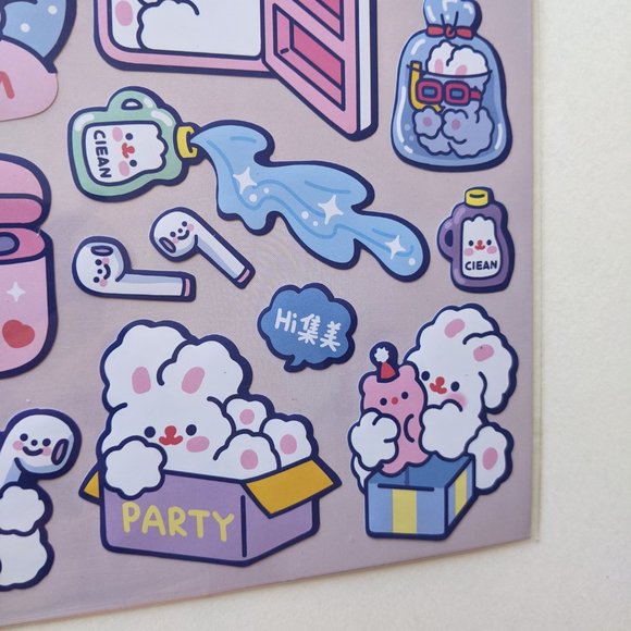 Fluffy Rabbit and Hobbies Sticker Sheet - Picture 2 of 4